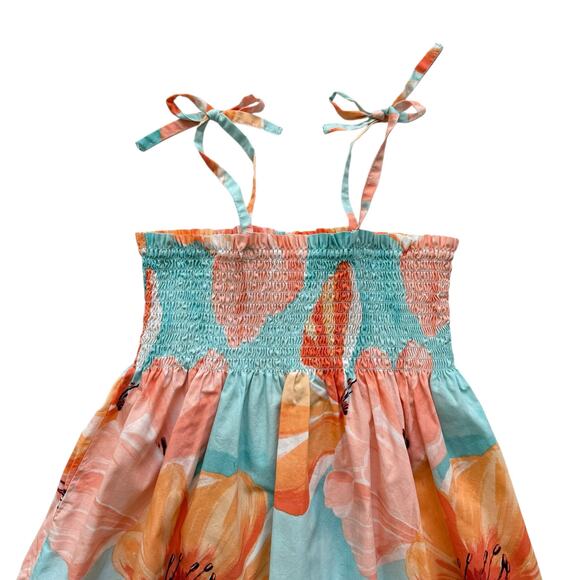 Tea Collection Mojave Desert Floral Smocked Midi Dress Size 7 - Picture 2 of 4